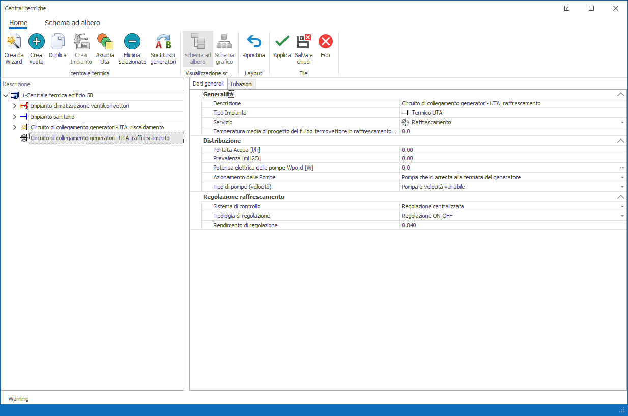 Impianto termico UTA - Raffrescamento