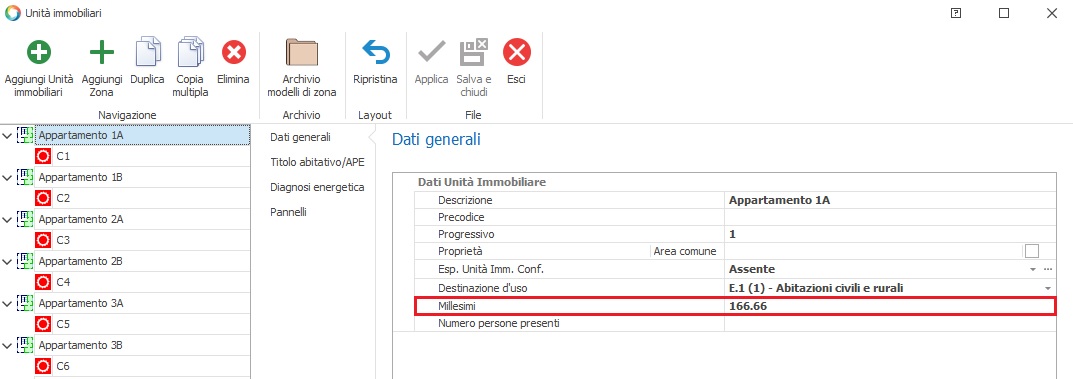 Millesimi di proprietà